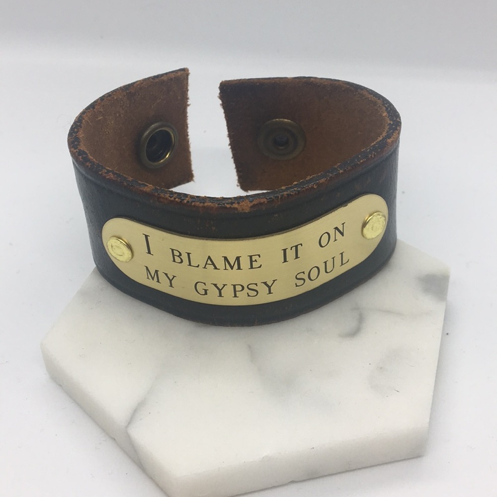 Leather Gypsy Soul Cuff Bracelet 🌚 - Picture 2 of 4